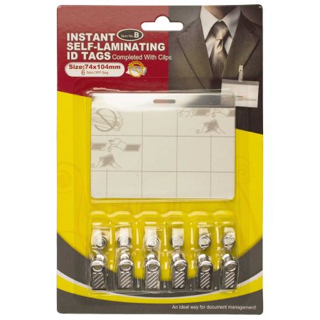 Ecuson autolaminant cu clips
