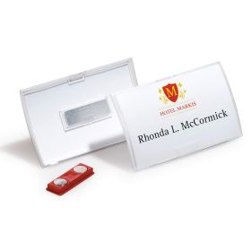 Suport ecuson orizontal cu magnet, 90x54 mm, DURABLE Click Fold, 10 buc/set