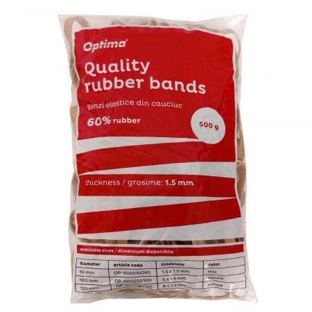 Elastice pentru bani, D 120, 8 mm x 1.5 mm, 500 g, OPTIMA