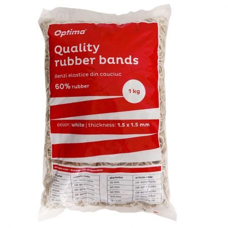 Elastice pentru bani, D 30, 1.5 mm x 1.5 mm, 1000 g, OPTIMA