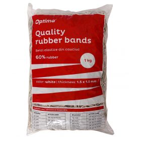 Elastice pentru bani, D 90, 1.5 mm x 1.5 mm, 1000 g/punga, OPTIMA
