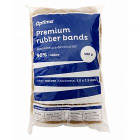 Elastice pentru bani, D 90, 1.5 mm x 1.5 mm, 500 g/punga, OPTIMA