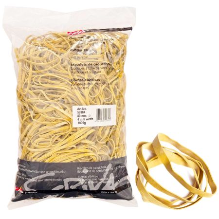 Elastice pentru bani, D 80, 4 mm x 0.8 mm, 1000 g/punga, SCRIVA