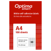 Etichete autocolante albe, colturi drepte, 100 coli/top, OPTIMA