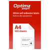 Etichete autocolante albe, colturi drepte, 100 coli/top, OPTIMA