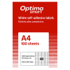Etichete autocolante albe, colturi drepte, 100 coli/top, OPTIMA