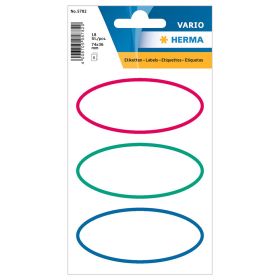 Etichete autocolante albe si chenar color, 78x36 mm, HERMA Vario 5782, 18 buc/set