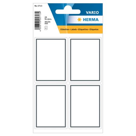 Etichete autocolante albe, 40x55 mm, HERMA Vario 5713, 24 buc