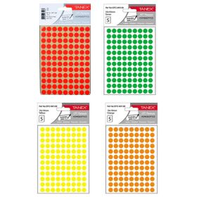 Etichete autocolante rotunde, 10 mm, TANEX, 540 buc/set