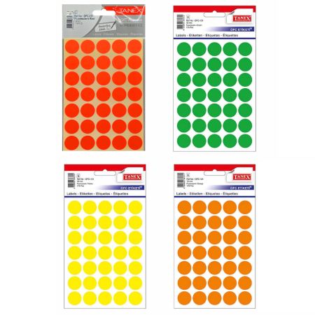 Etichete autocolante rotunde, 19 mm, TANEX, 175 buc/set