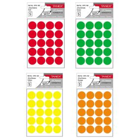 Etichete autocolante rotunde, 25 mm, TANEX, 100 buc/set