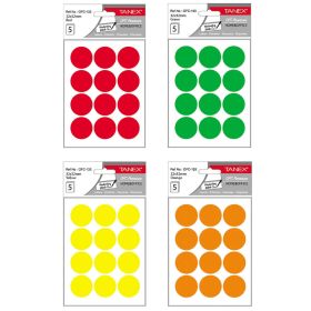 Etichete autocolante rotunde, 32 mm, TANEX, 60 buc/set
