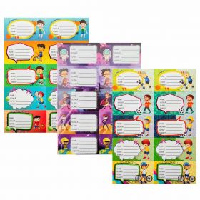 Etichete scolare autoadezive, 200 buc/set