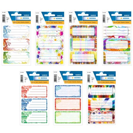 Etichete scolare autoadezive, 9 buc/set, HERMA Vario