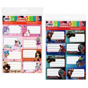 Etichete scolare autoadezive 40 buc/set, School Friendly