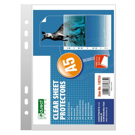 File protectie transparente cristal, A5, 100 buc. D.RECT