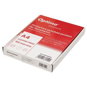 File protectie cristal, cutie carton, 100 microni, 100 buc/set, OPTIMA Premium