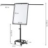 Flipchart magnetic mobil 70x100 cm, cu brate laterale