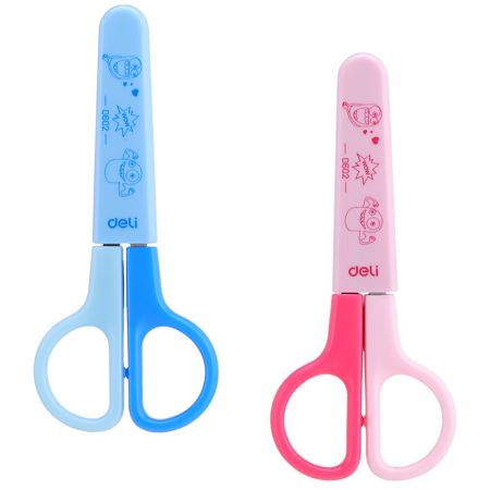 Foarfeca copii 12 cm, cu protectie plastic, DELI