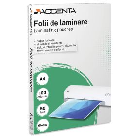 Folie laminare A4, 100 microni, ACCENTA, 50 buc/top