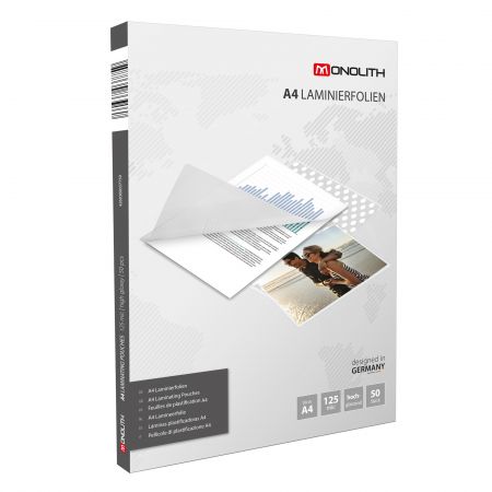 Folie laminare A4, 125 microni, MONOLITH, 50 buc/top