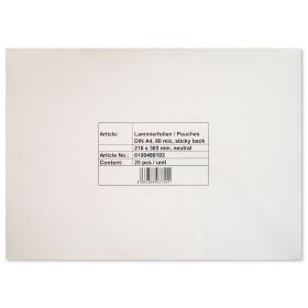 Folie laminare cu spate adeziv A4, 80 microni, 25 buc/top