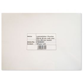 Folie laminare A4 cu 2 fete, mata lucioasa, 80 microni, 100 buc/top