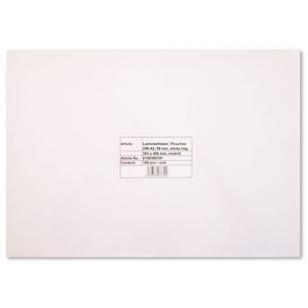 Folie laminare cu spate adeziv A3, 80 microni, 100 buc/top