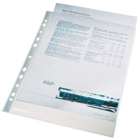File protectie cristal, 40 microni, 100 buc/set, ESSELTE