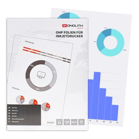 Folie transparenta inkjet, A4, MONOLITH, 20 coli/top