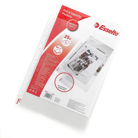 Folii protectie groase, 100 microni, ESSELTE Extra Capacity, 25 