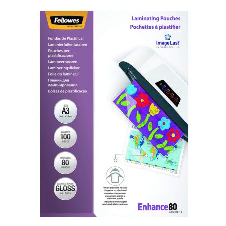 Folii tiplat A3, 80 microni, FELLOWES  Enhance80