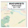 Harta de perete, Bucuresti si localitati limitrofe, laminata 150x150 cm