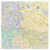 Harta de perete, Bucuresti si localitati limitrofe, laminata 150x150 cm