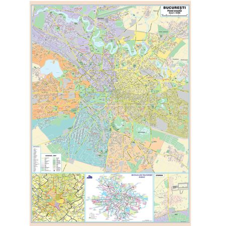Harta magnetica Bucuresti, 100x140 cm