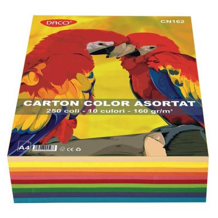 Carton color A4 DACO, 160 g/mp, 250 coli/top