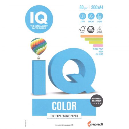 Hartie colorata A4, asortata MONDI IQ Color Mixed Neon