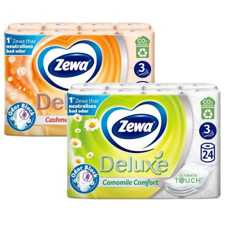 Hartie igienica parfumata ZEWA Deluxe, 3 straturi, 24 role/set