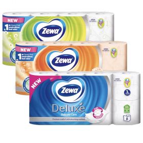 Hartie igienica parfumata ZEWA Deluxe, 3 straturi, 8 role/set