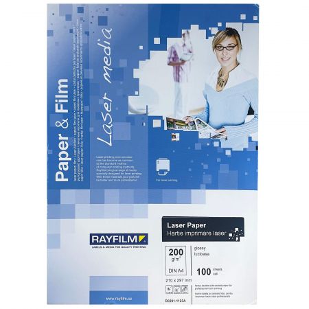 Hartie laser lucioasa RAYFILM, A4, 200g/mp, 100 coli/top