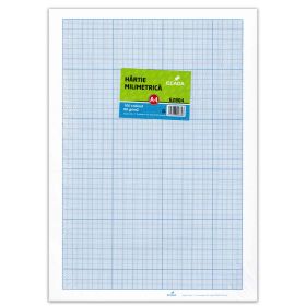Hartie milimetrica A4, 60 g/mp, ECADA, 100 coli/set