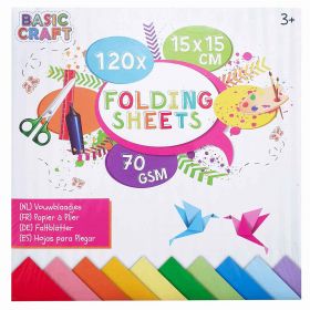 Hartie origami 15x15 cm, Basic Craft, 120 file/set
