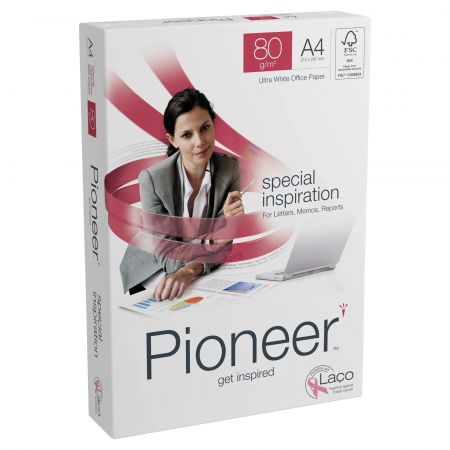Hartie PIONEER, A4, 80 g/mp, 500 coli/top