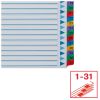 Index carton alb Mylar, numeric 1-31, margine color, ESSELTE