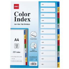 Index plastic color calendaristic Ian-Dec, DELI