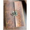 Jurnal vintage 13.5x18 cm, coperta piele si clapeta, Krashell KR-L008