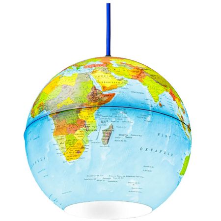 Pendul tip glob pamantesc, 26 cm, Political Globe Pendant Light 