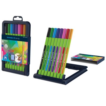 Fineliner varf 0.4 mm SCHNEIDER Line-Up, 8 culori/set