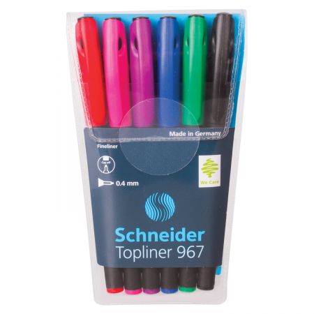 Liner 0.4 mm SCHNEIDER Topliner 967, 6 culori/set
