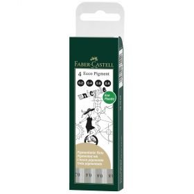 Liner negru FABER-CASTELL Ecco Pigment, 4 buc/set, FC167004